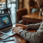 Best credit cards for digital nomads laid out on cafe table with laptop and passport