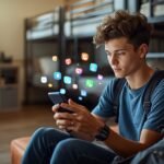 Budget traveler using best travel apps to save money while planning trip on smartphone